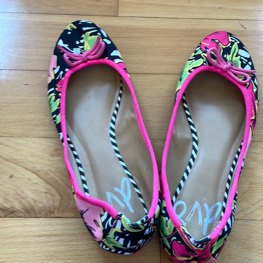 Floral flats.
